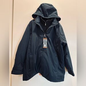 Weatherproof Ultra Tech Men's Jacket, Double Zip Hooded Water Repellant Coat 2XL